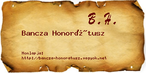 Bancza Honorátusz névjegykártya